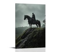 XMHMYHZJ A Knight’s War Horse Stands Atop A Hill As Rain Baptizes Them Both. Wall Art Mural Modern Decoration Hanging Art Poster 16x24inch(40x60cm)
