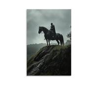 XMHMYHZJ A Knight’s War Horse Stands Atop A Hill As Rain Baptizes Them Both. Wall Art Mural Modern Decoration Hanging Art Poster 08x12inch(20x30cm)