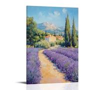 XMHMYHZJ A Lavender Field in Full Bloom Under The Provencal Sun, Soft Impressionist Brushstrokes Wall Art Mural Modern Decoration Hanging Art Poster 16x24inch(40x60cm)