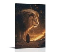 XMHMYHZJ A Lion Guides A Blind Prophet through The Valley As Stars Fall behind Them. Wall Art Mural Modern Decoration Hanging Art Poster 12x18inch(30x45cm)