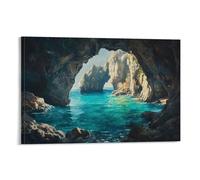 XMHMYHZJ A Mystic Cave by The Sea with Rocky Walls And Turquoise Waters Wall Art Mural Modern Decoration Hanging Art Poster 24x36inch(60x90cm)