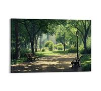 XMHMYHZJ A Quiet Morning in The Park with City Life And Tranquil Green Spaces Wall Art Mural Modern Decoration Hanging Art Poster 16x24inch(40x60cm)