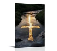 XMHMYHZJ A River Bends to form A Perfect Cross, And in Its Shallow Waters, Scripture Reflects Like Sunlight. Wall Art Mural Modern Decoration Hanging Art Poster 12x18inch(30x45cm)