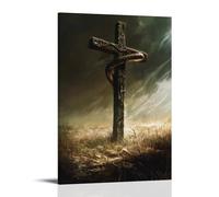 XMHMYHZJ A Serpent Rests Atop A Sunlit Crucifix As Wind Tears through The Empty Field Below. Wall Art Mural Modern Decoration Hanging Art Poster 08x12inch(20x30cm)
