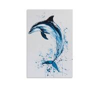 XMHMYHZJ A Sleek Dolphin Cutting A Gentle Arc Above A Pale Sky Blue Ocean, Freedom Distilled Into One Perfect Leap. Wall Art Mural Modern Decoration Hanging Art Poster 12x18inch(30x45cm)