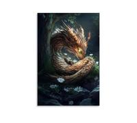 XMHMYHZJ A Spirit Dragon Curled Around The Last Standing Tree in A Silent World Wall Art Mural Modern Decoration Hanging Art Poster 08x12inch(20x30cm)