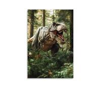 XMHMYHZJ A T-Rex Charging Through A Thundering Forest of Ancient Giants Wall Art Mural Modern Decoration Hanging Art Poster 24x36inch(60x90cm)