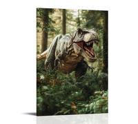 XMHMYHZJ A T-Rex Charging Through A Thundering Forest of Ancient Giants Wall Art Mural Modern Decoration Hanging Art Poster 24x36inch(60x90cm)