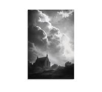 XMHMYHZJ A Thundercloud Hovers over The Town, But The Chapel Is Dry Inside-warm with Unspoken Songs. Wall Art Mural Modern Decoration Hanging Art Poster 24x36inch(60x90cm)