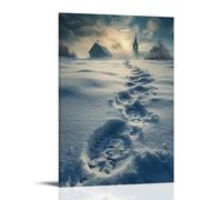 XMHMYHZJ A Trail of Footprints And Cross Marks Leads through The Snow Where The Knight Passed to Defend The Last Chapel. Wall Art Mural Modern Decoration Hanging Art Poster 08x12inch(20x30cm)