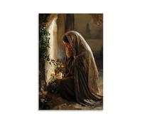 XMHMYHZJ A Woman Weeps at The Tomb, Not in Grief, But in Awe, As The Savior Stands Quietly behind Her. Wall Art Mural Modern Decoration Hanging Art Poster 08x12inch(20x30cm)