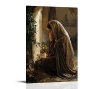 XMHMYHZJ A Woman Weeps at The Tomb, Not in Grief, But in Awe, As The Savior Stands Quietly behind Her. Wall Art Mural Modern Decoration Hanging Art Poster 16x24inch(40x60cm)