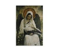 XMHMYHZJ A Wounded Crane Rests in Mary’s Lap As Angels Carry Herbs to Heal What Time Cannot. Wall Art Mural Modern Decoration Hanging Art Poster 08x12inch(20x30cm)