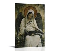 XMHMYHZJ A Wounded Crane Rests in Mary’s Lap As Angels Carry Herbs to Heal What Time Cannot. Wall Art Mural Modern Decoration Hanging Art Poster 08x12inch(20x30cm)