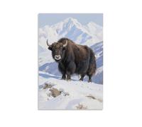 XMHMYHZJ A Yak Stands on The Snow Mountain, Thick Fur Resistant to Cold Wall Art Mural Modern Decoration Hanging Art Poster 16x24inch(40x60cm)