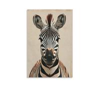 XMHMYHZJ A Zebra Looking Straight Ahead on Light Tan Wall Art Mural Modern Decoration Hanging Art Poster 24x36inch(60x90cm)