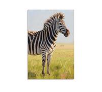 XMHMYHZJ A Zebra Stands on The Grassland, Flicking Its Mane Wall Art Mural Modern Decoration Hanging Art Poster 12x18inch(30x45cm)