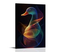 XMHMYHZJ Abstract Duck Silhouette Gracefully Created by Elegant Multicolor Linear Movements on Pure Background. Wall Art Mural Modern Decoration Hanging Art Poster 20x30inch(50x75cm)
