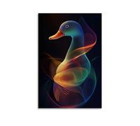 XMHMYHZJ Abstract Duck Silhouette Gracefully Created by Elegant Multicolor Linear Movements on Pure Background. Wall Art Mural Modern Decoration Hanging Art Poster 20x30inch(50x75cm)
