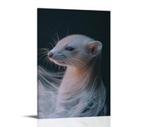 XMHMYHZJ Abstract Ferret Elegantly Emerging from Flowing Minimal Patterns Set Against Solid Background. Wall Art Mural Modern Decoration Hanging Art Poster 24x36inch(60x90cm)