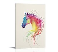 XMHMYHZJ Abstract Horse Silhouette Gracefully Defined by Harmoniously Flowing Multicolor Lines on Solid Background. Wall Art Mural Modern Decoration Hanging Art Poster 08x12inch(20x30cm)