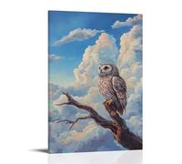 XMHMYHZJ An Owl Perched on An Ancient Branch Beneath A Renaissance Sky, Its Feathers Finely Detailed in Oils Wall Art Mural Modern Decoration Hanging Art Poster 24x36inch(60x90cm)