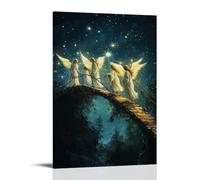 XMHMYHZJ Angels Build A Bridge between Heaven And Earth, Using Stars And Scripture As Their Stones. Wall Art Mural Modern Decoration Hanging Art Poster 08x12inch(20x30cm)