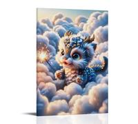 XMHMYHZJ Animal Art, Cat, Dream Catcher, Fantasy Animal Print, Clouds Wall Art Mural Modern Decoration Hanging Art Poster 08x12inch(20x30cm)