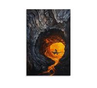 XMHMYHZJ Animal Oil Painting- A Lizard Ziplining through Volcanic Caverns in A Molten Rock Maze Wall Art Mural Modern Decoration Hanging Art Poster 20x30inch(50x75cm)