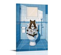 XMHMYHZJ Animal Poster Featuring A Bear Taking A Break in The Bathroom Reading The Paper Wall Art Mural Modern Decoration Hanging Art Poster 16x24inch(40x60cm)