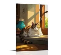 XMHMYHZJ Animal Poster Featuring A Cat Lies on A Window Sill Looking Outside Wall Art Mural Modern Decoration Hanging Art Poster 24x36inch(60x90cm)