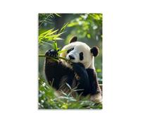XMHMYHZJ Animal Poster Featuring A Panda Eating Bamboo through Tree Branches Wall Art Mural Modern Decoration Hanging Art Poster 16x24inch(40x60cm)