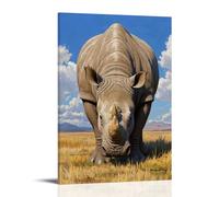 XMHMYHZJ Animal Poster Featuring A Picture of Rhino in African Grasslands Wall Art Mural Modern Decoration Hanging Art Poster 16x24inch(40x60cm)