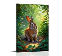 XMHMYHZJ Animal Poster Featuring A Rabbit in The Woods Looking at Something Wall Art Mural Modern Decoration Hanging Art Poster 08x12inch(20x30cm)