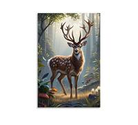 XMHMYHZJ Animal Poster Featuring A Staggable Standing in The Woods Wall Art Mural Modern Decoration Hanging Art Poster 12x18inch(30x45cm)