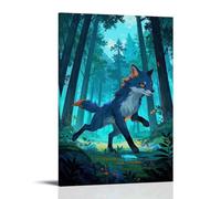 XMHMYHZJ Animal Poster, Fox in The Woods Forest Animal Illustration Painting Wall Art Mural Modern Decoration Hanging Art Poster 12x18inch(30x45cm)