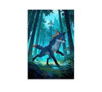 XMHMYHZJ Animal Poster, Fox in The Woods Forest Animal Illustration Painting Wall Art Mural Modern Decoration Hanging Art Poster 08x12inch(20x30cm)