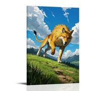 XMHMYHZJ Animal Poster Illustration of An Orange Dog Walking Across The Grass Wall Art Mural Modern Decoration Hanging Art Poster 08x12inch(20x30cm)