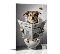 XMHMYHZJ Animal Poster of A Cute Dog Looking Up at Newspaper on Top of A Wall Art Mural Modern Decoration Hanging Art Poster 08x12inch(20x30cm)