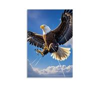 XMHMYHZJ Animal Poster of An Eagle Flying in The Air Against A Blue Sky Background Wall Art Mural Modern Decoration Hanging Art Poster 12x18inch(30x45cm)