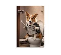 XMHMYHZJ Animal Poster Sitting on Sink in Nice Bathroom with Paper Wall Art Mural Modern Decoration Hanging Art Poster 16x24inch(40x60cm)