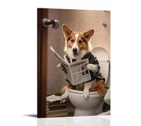 XMHMYHZJ Animal Poster Sitting on Sink in Nice Bathroom with Paper Wall Art Mural Modern Decoration Hanging Art Poster 16x24inch(40x60cm)