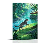 XMHMYHZJ Animal Poster Wolf on Edge of A River in The Shade Wall Art Mural Modern Decoration Hanging Art Poster 12x18inch(30x45cm)