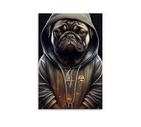 XMHMYHZJ Animal Posters Featuring A Pug That Looks Like Star Trek Fighter Wall Art Mural Modern Decoration Hanging Art Poster 20x30inch(50x75cm)