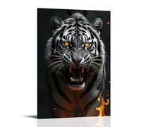 XMHMYHZJ Animal Posters in A Series of Fiery Photos Depicting A Tiger Walking Wall Art Mural Modern Decoration Hanging Art Poster 16x24inch(40x60cm)