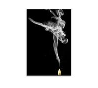 XMHMYHZJ Art Poster Featuring A Yellow Lighter Burning in The Dark Wall Art Mural Modern Decoration Hanging Art Poster 24x36inch(60x90cm)