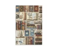 XMHMYHZJ Art Poster Featuring An Assortment of Antique Book Pages And Books Wall Art Mural Modern Decoration Hanging Art Poster 12x18inch(30x45cm)