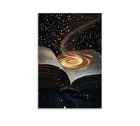 XMHMYHZJ Art Poster Featuring An Open Book with A Swirling Galaxy Wall Art Mural Modern Decoration Hanging Art Poster 08x12inch(20x30cm)