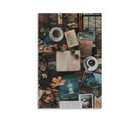 XMHMYHZJ Art Poster Featuring Book, Coffee Cup And Books, Reading Supplies Wall Art Mural Modern Decoration Hanging Art Poster 08x12inch(20x30cm)