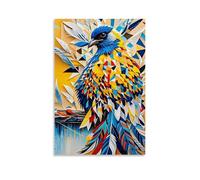 XMHMYHZJ Art Poster of A Colorful Bird Made Out of Torn Paper Wall Art Mural Modern Decoration Hanging Art Poster 16x24inch(40x60cm)